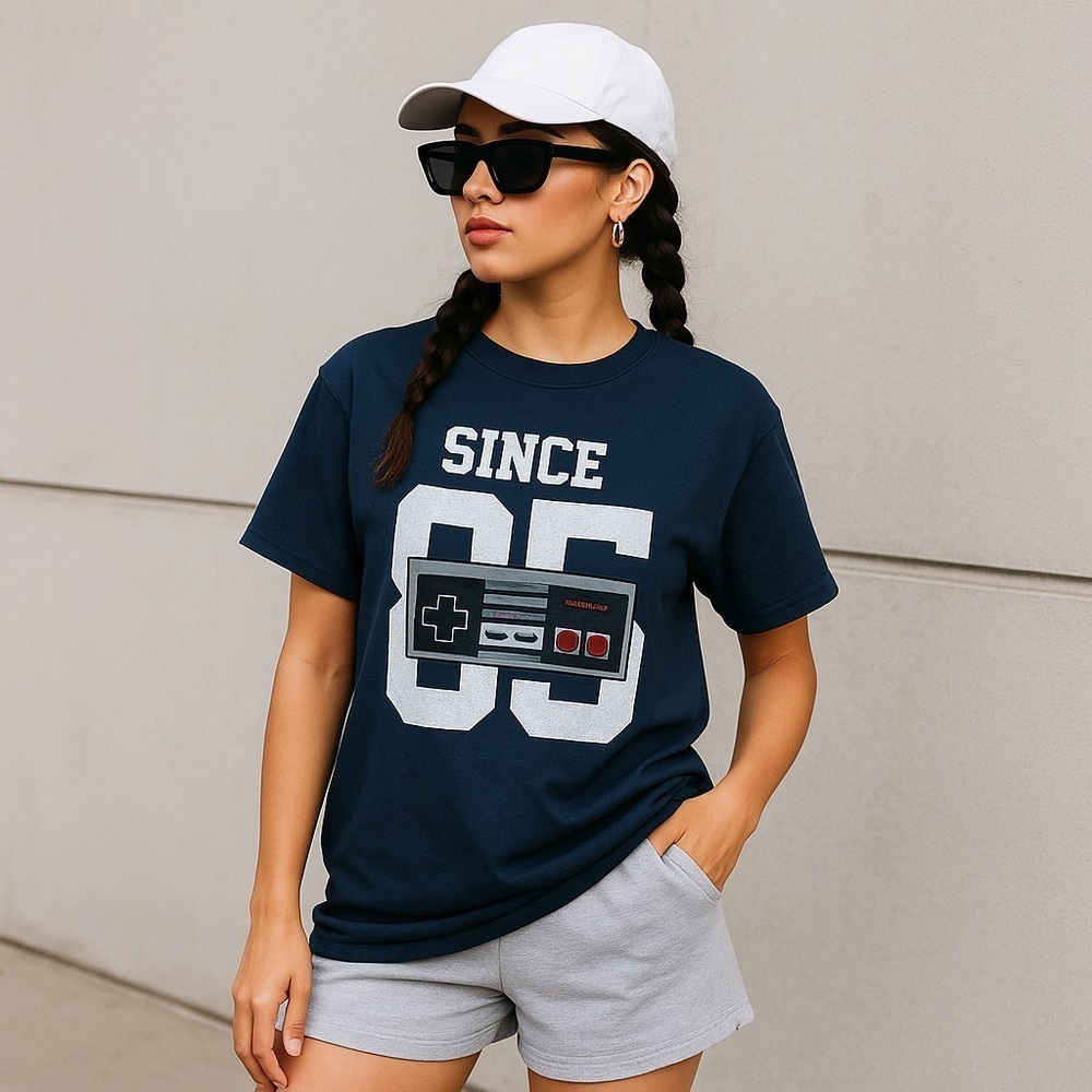 Vintage Since 85 Nintendo Graphic Tee M Blue